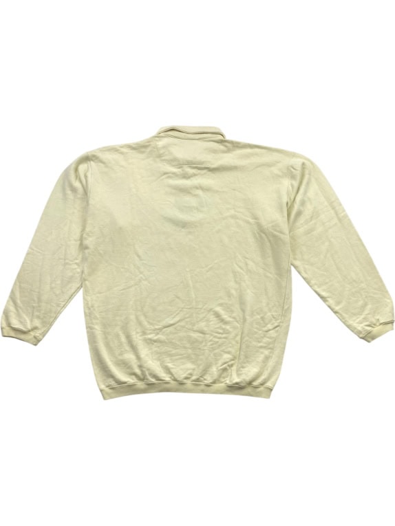CHEVIGNON felpa polo vintage con logo cream da uomo XXL