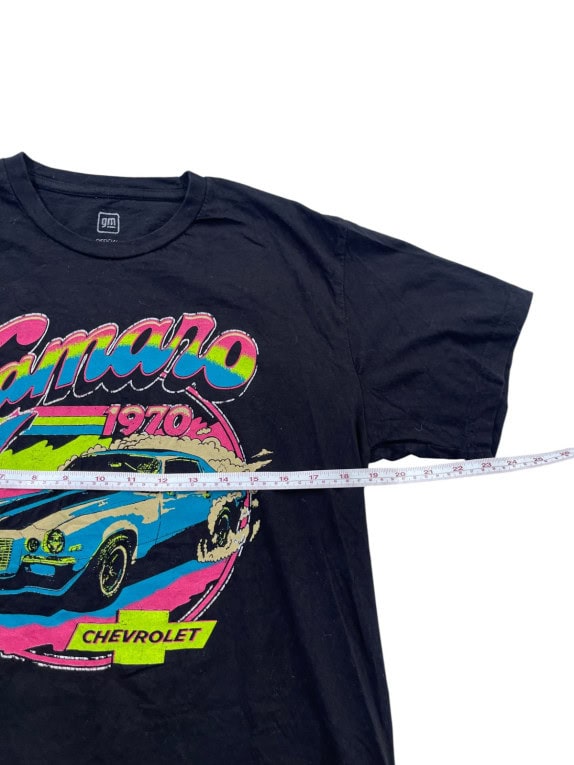 CHEVROLET CAMARO T SHIRT RACING GRAPHIC FADED BLACK MEN PRE OWNED L
