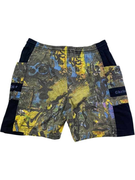 CHRISTIAN DIOR CARGO SHORTS GRAPHIC MULTICOLOR UOMO PRE OWNE XLD