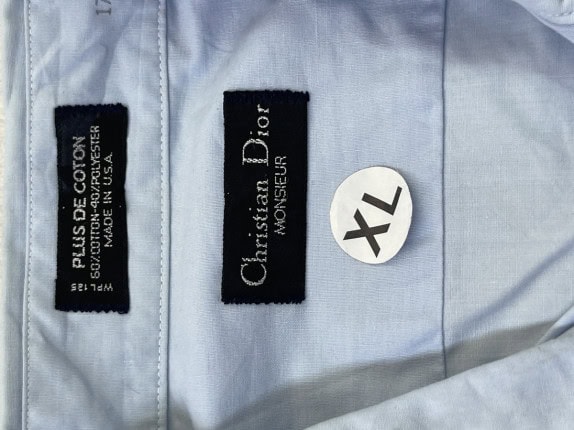 CHRISTIAN DIOR ΠΟΥΚΑΜΙΣΟ ΜΙΝΙΜΑΛ ΜΠΛΕ ΑΝΤΡΙΚΟ PRE OWNED XL