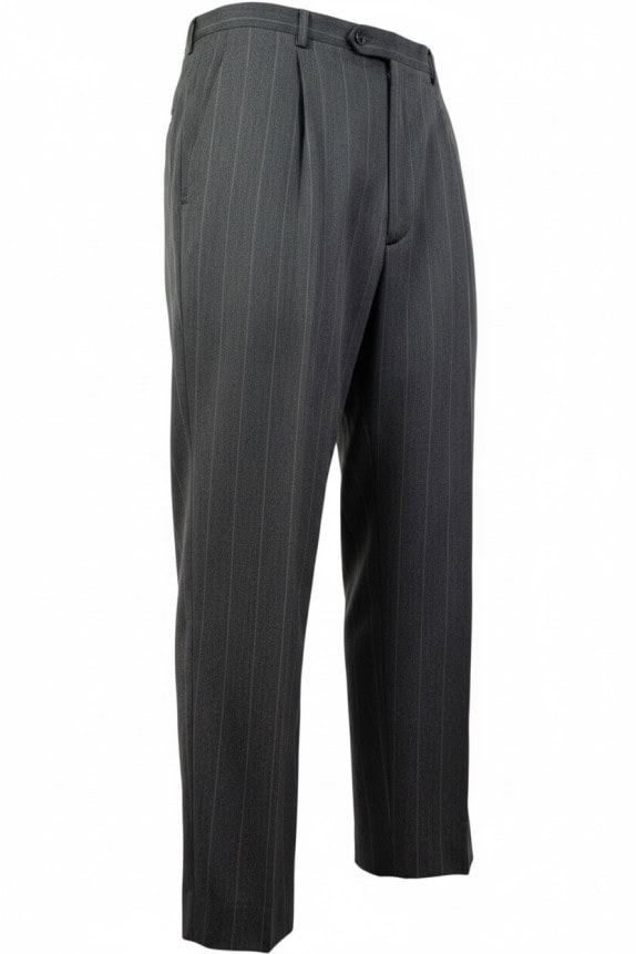 CHRISTIAN DIOR ΥΦΑΣΜΑΤΙΝΟ ΠΑΝΤΕΛΟΝΙ CLASSIC PINSTRIPE ΑΝΘΡΑΚΙ ΑΝΤΡΙΚΟ PRE OWNED XL