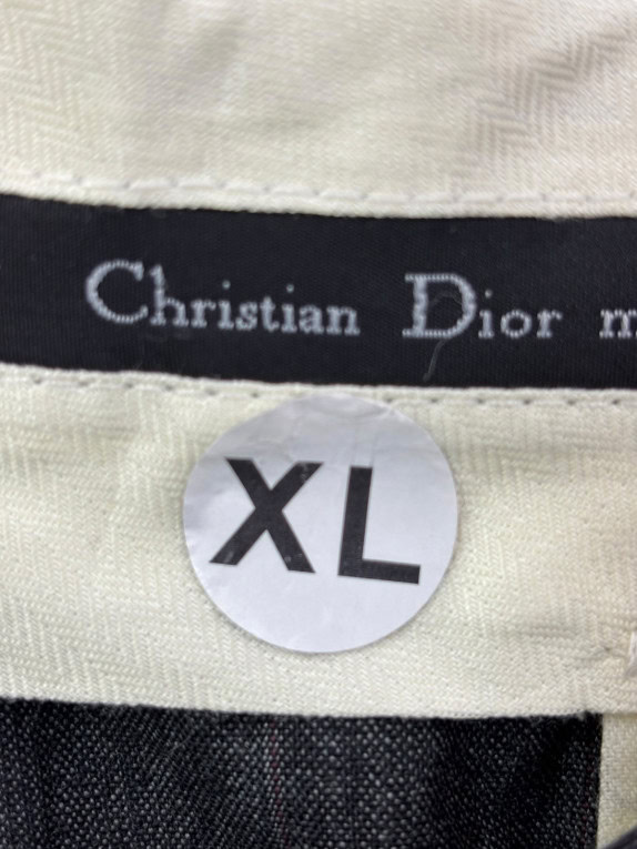 CHRISTIAN DIOR ΥΦΑΣΜΑΤΙΝΟ ΠΑΝΤΕΛΟΝΙ CLASSIC PINSTRIPE ΑΝΘΡΑΚΙ ΑΝΤΡΙΚΟ PRE OWNED XL