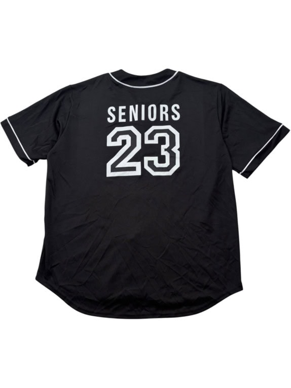 CLASS OF BY HERFF JONES BASEBALL JERSEY SPORTSWEAR ΜΑΥΡΟ ΑΝΤΡΙΚΟ PRE OWNED S