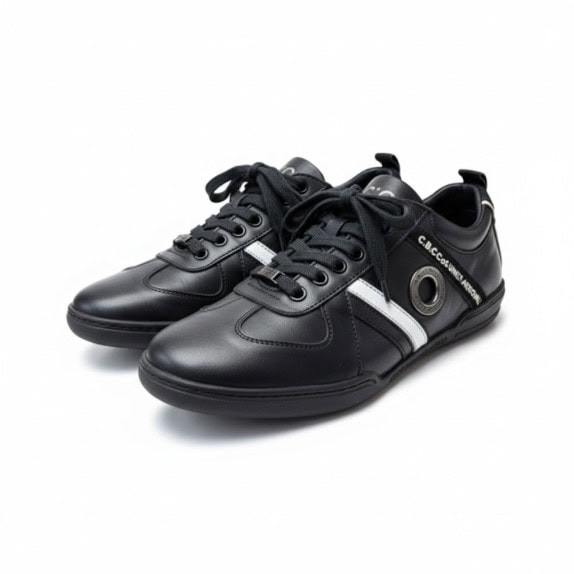 CNC Costume National Δερμάτινα Sneakers Μαύρα Low Top Γυναικεία EU 37