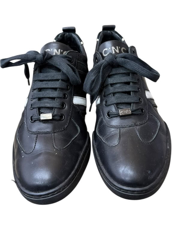 CNC Costume National Δερμάτινα Sneakers Μαύρα Low Top Γυναικεία EU 37