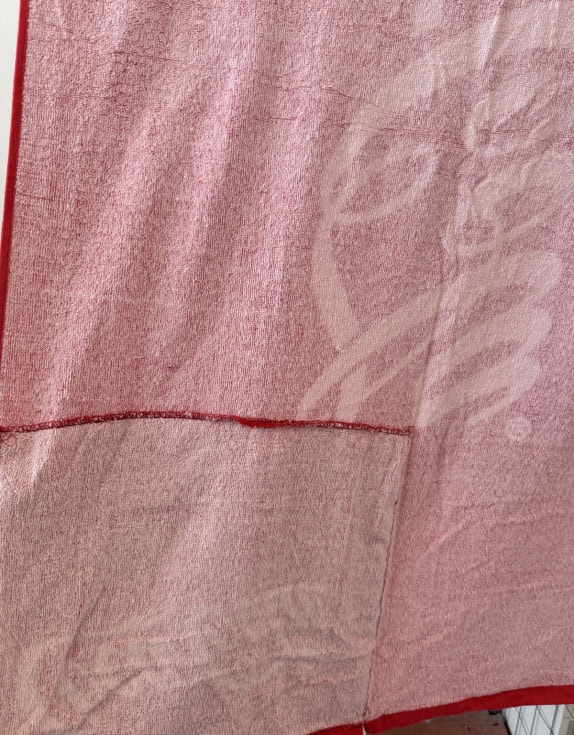 1980s COCA COLA TOWEL COTTON SOLID RED UNISEX PRE OWNED