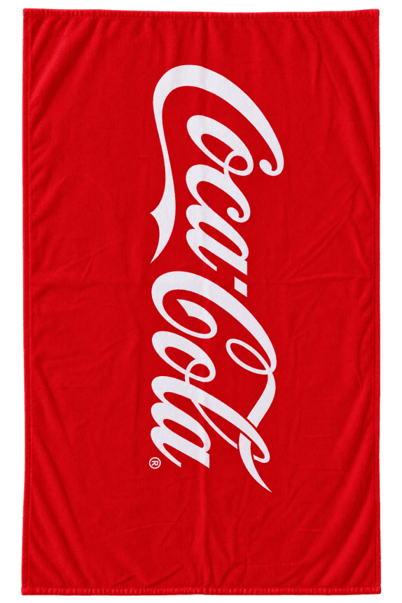 1980s COCA COLA ASCIUGAMANO COTONE TINTA UNITA ROSSO UNISEX PRE OWNED
