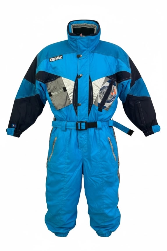 COLMAR ONE-PIECE SKI SUIT 90s RETRO BLUE UNISEX M/L