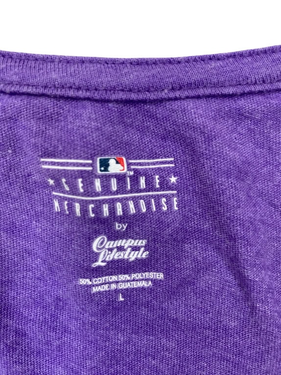 Colorado Rockies Purple V-Neck T-Shirt with Print