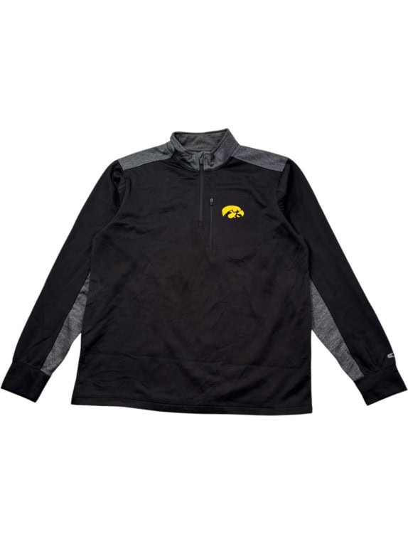 COLOSSEUM FELPA MEZZA ZIP COLLEGIATE NERO ANTRACITE UOMO PRE OWNED L