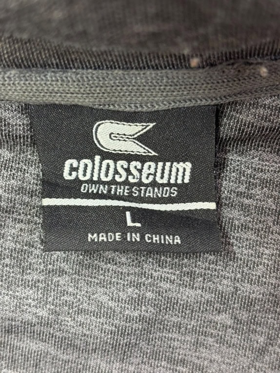 COLOSSEUM FELPA MEZZA ZIP COLLEGIATE NERO ANTRACITE UOMO PRE OWNED L