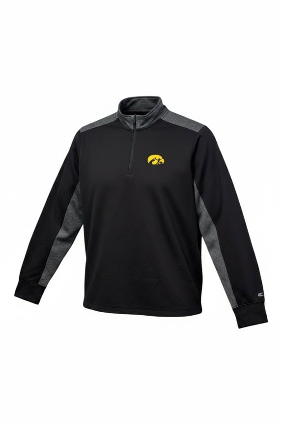 COLOSSEUM QUARTER ZIP PULLOVER COLLEGIATE BLACK CHARCOAL MENS PRE OWNED L