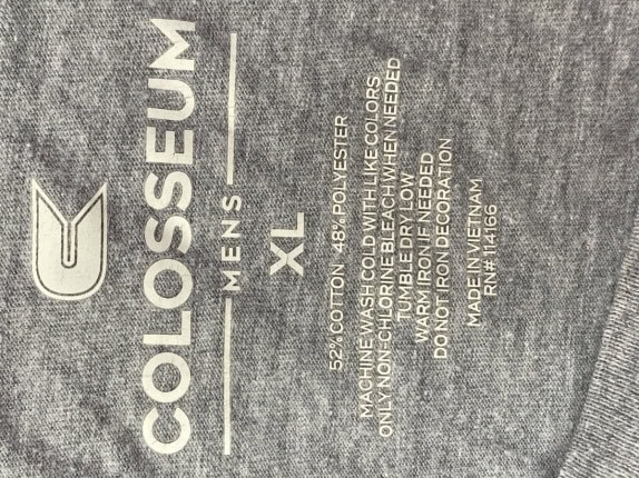 COLOSSEUM T SHIRT GRAPHIC GRIGIO UOMO PRE OWNED XL