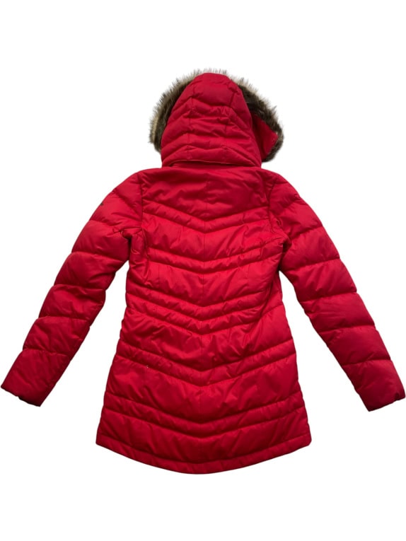 COLUMBIA ΜΠΟΥΦΑΝ PUFFER ΜΕ ΚΟΥΚΟΥΛΑ ΚΑΙ ΓΟΥΝΑ ΚΟΚΚΙΝΟ ΓΥΝΑΙΚΕΙΟ XS