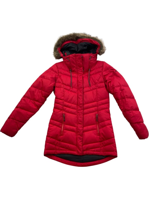 COLUMBIA ΜΠΟΥΦΑΝ PUFFER ΜΕ ΚΟΥΚΟΥΛΑ ΚΑΙ ΓΟΥΝΑ ΚΟΚΚΙΝΟ ΓΥΝΑΙΚΕΙΟ XS