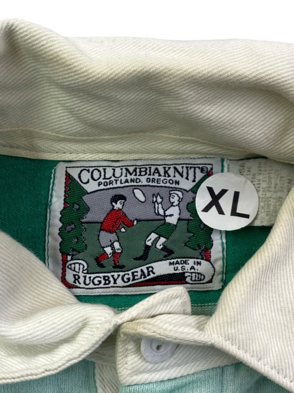 COLUMBIAKNIT ΜΠΛΟΥΖΑ RUGBY VINTAGE ΡΙΓΕ ΠΡΑΣΙΝΟ ΑΝΤΡΙΚΟ PRE OWNED XL