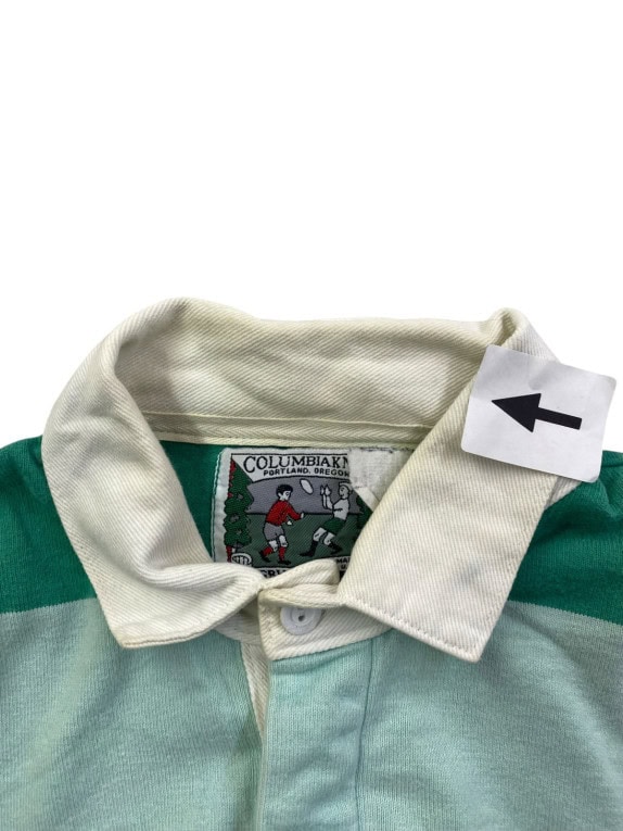 COLUMBIAKNIT ΜΠΛΟΥΖΑ RUGBY VINTAGE ΡΙΓΕ ΠΡΑΣΙΝΟ ΑΝΤΡΙΚΟ PRE OWNED XL