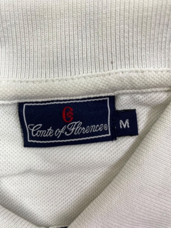 CONTE OF FLORENCE KNIT POLO SHIRT WITH POCKET WHITE MEN'S M