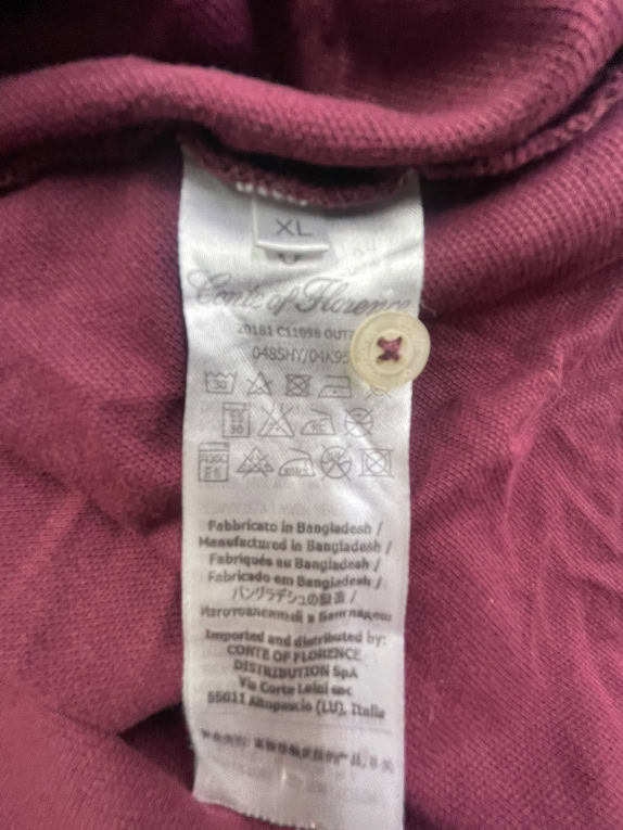 Conte of Florence Polo Bordeaux Regular Fit da Uomo XL