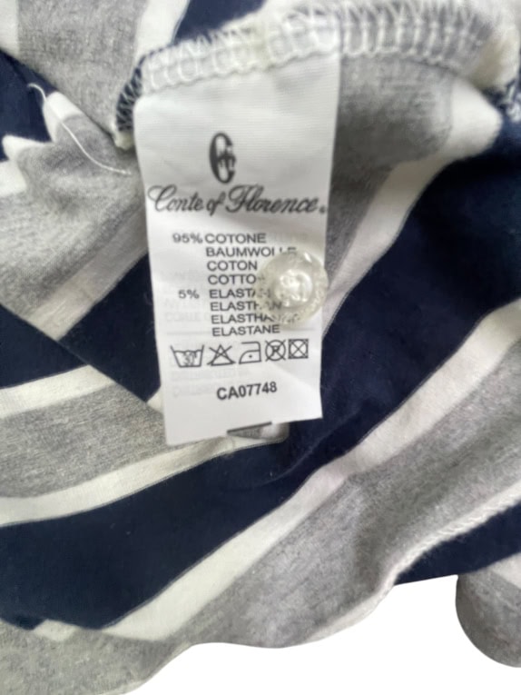 CONTE OF FLORENCE POLO SHIRT ΡΙΓΕ LOGO ΜΠΛΕ/ΓΚΡΙ ΑΝΔΡΙΚΟ XXXL