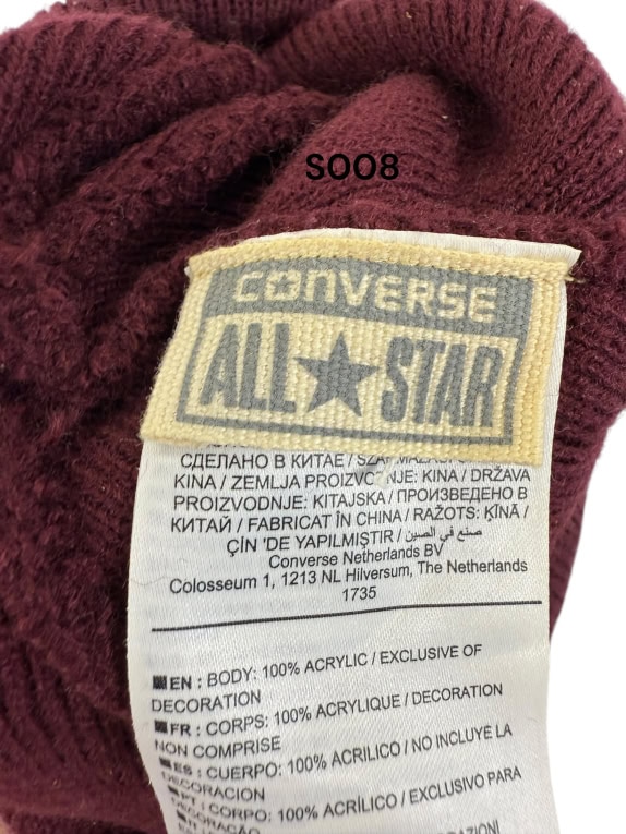 CONVERSE ALL STAR KNITTED BEANIE BURGUNDY VINTAGE