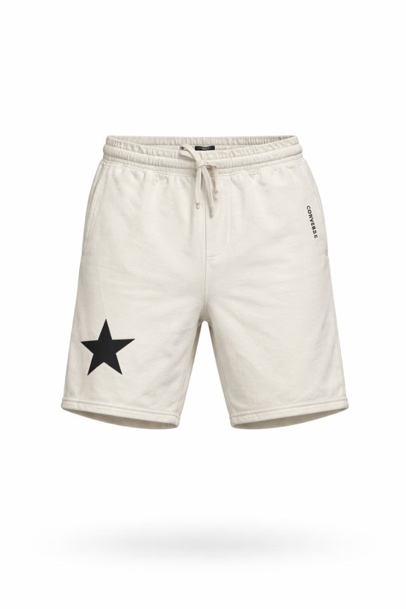 CONVERSE BERMUDA SHORTS GRAPHIC OFF WHITE MEN PRE OWNED L