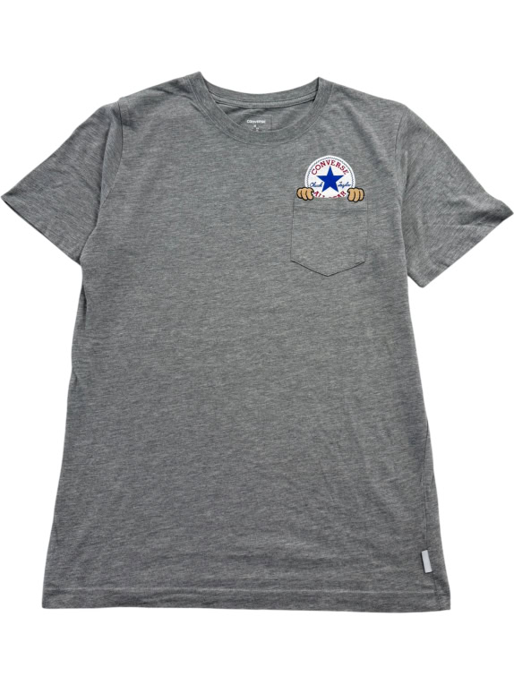 Converse T-Shirt Casual Logo Pocket Γκρι Γυναικείο M