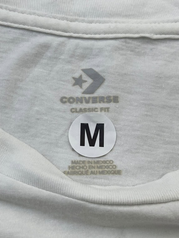 CONVERSE T SHIRT SPELL OUT WHITE WOMEN PRE OWNED M