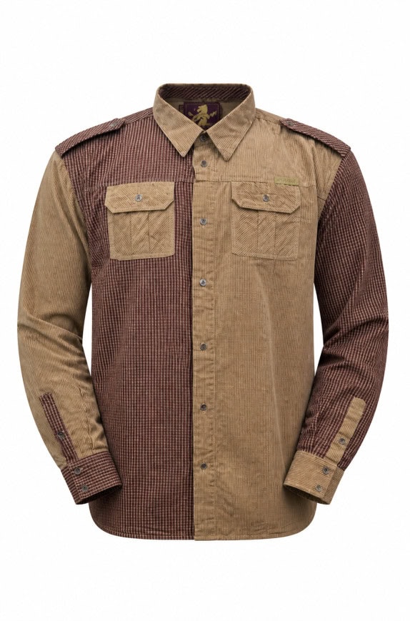 COOGI ΠΟΥΚΑΜΙΣΟ PATCHWORK ΡΕΤΡΟ ΚΑΦΕ ΑΝΤΡΙΚΟ PRE OWNED L