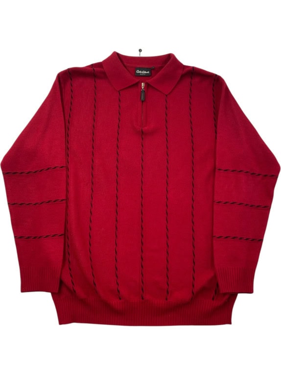 COTS CASUALS KNIT ZIP POLO RETRO RED MENS PRE OWNED M