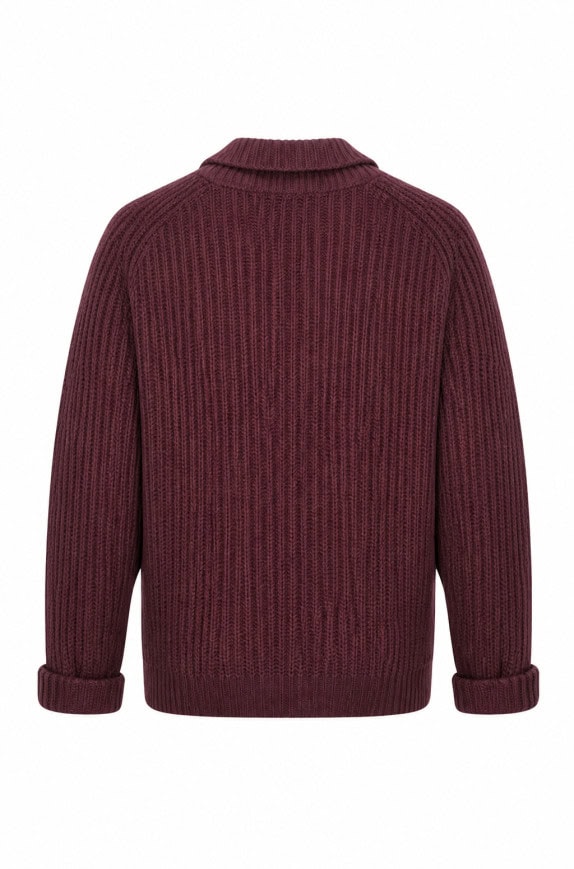 COTTON CLUB CARDIGAN IN MAGLIA CON BOTTONI BORDEAUX UNISEX PRE OWNED XL