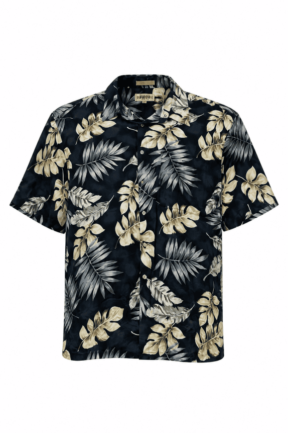 COTTON REEF TROPICAL SHIRT NAVY WOMEN PRE OWNED L