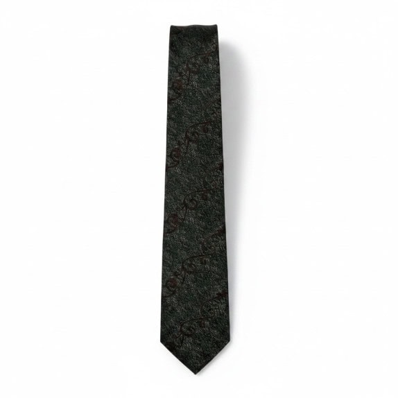 CREATION VALENTINO NECKTIE VINTAGE DARK GREEN MENS PRE OWNED