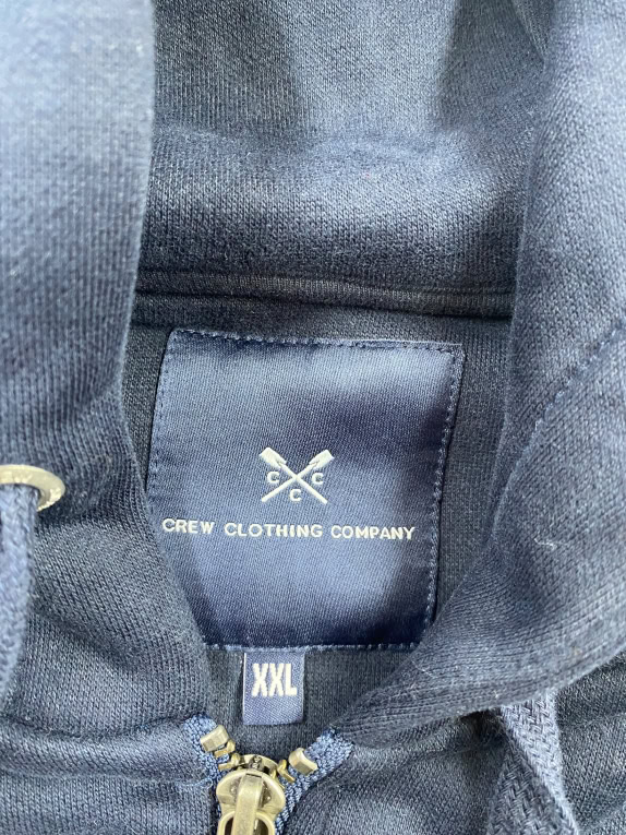 Crew Clothing Company Felpa con cappuccio da uomo con zip Blu XXL