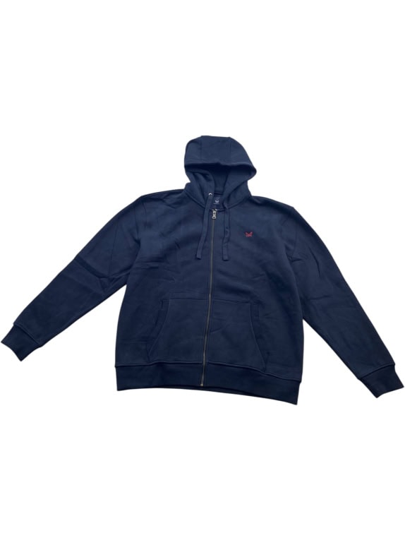 Crew Clothing Company Felpa con cappuccio da uomo con zip Blu XXL