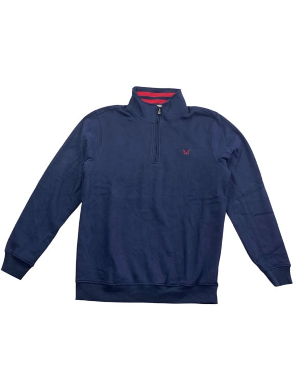 Crew Clothing Company Φούτερ 1/4 Zip Casual Logo Μπλε Ανδρικό L