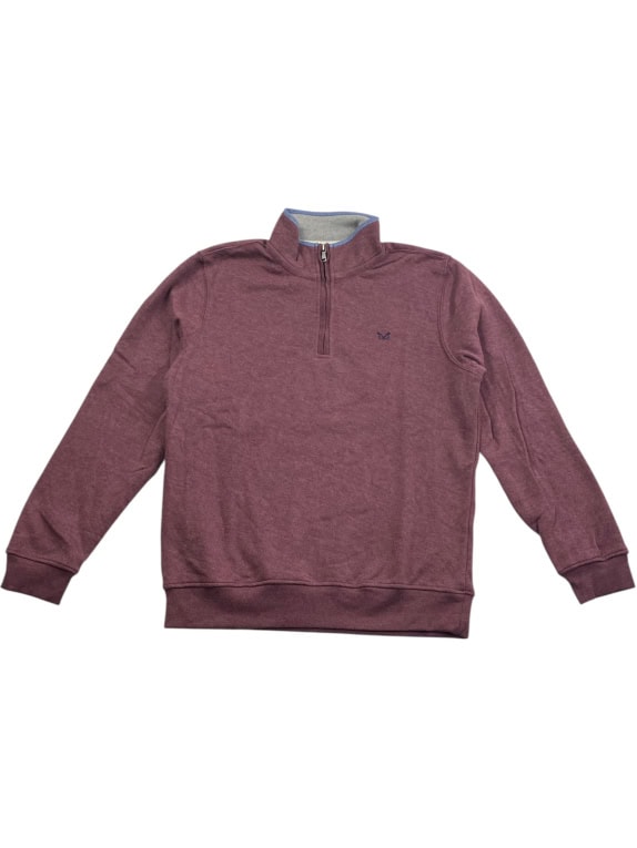 Crew Clothing Company 1/4 Zip Sweatshirt Burgundy Men’s L