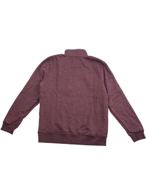 Crew Clothing Company Φούτερ 1/4 Zip Μπορντό Ανδρικό L