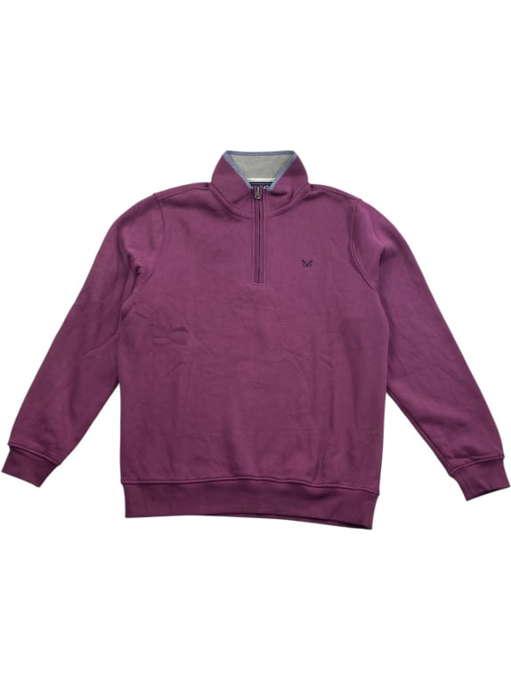 Crew Clothing Company 1/4 Zip Sweatshirt Purple Men’s L