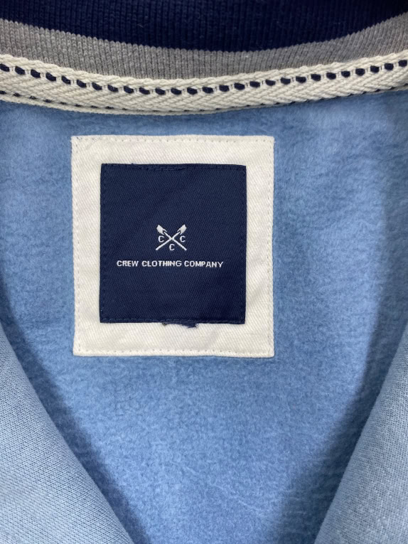 CREW CLOTHING COMPANY Φούτερ Half-Zip Casual Logo Γαλάζιο Ανδρικό M