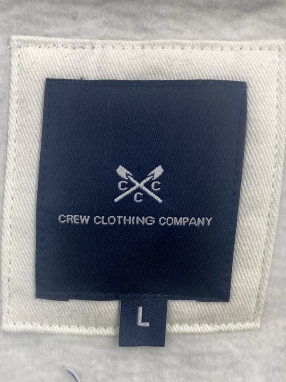 CREW CLOTHING COMPANY Φούτερ με Φερμουάρ 1/4 Casual Κεντητό Λογότυπο Γκρι Ανδρικό Large