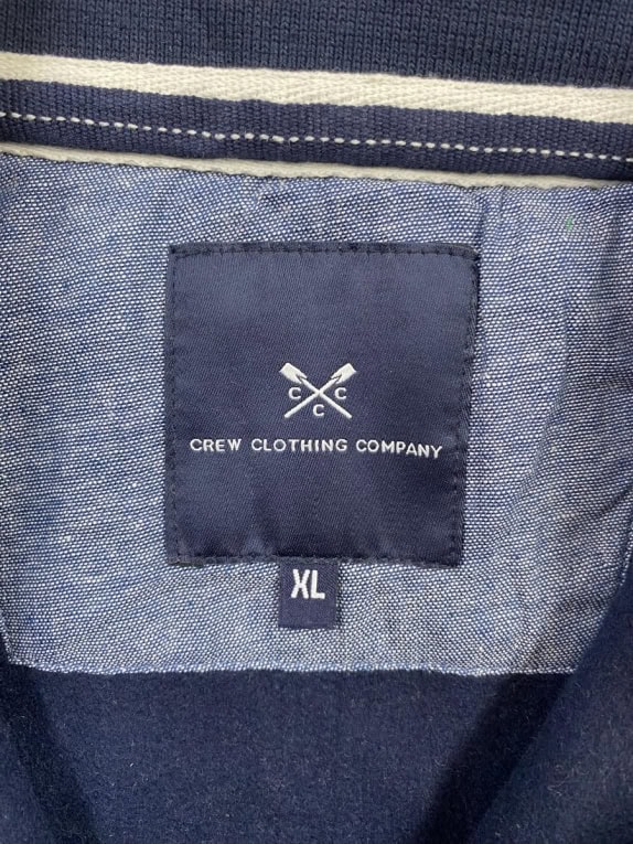 CREW CLOTHING COMPANY Φούτερ με Φερμουάρ 1/4 Minimal Λογότυπο Navy Μπλε Ανδρικό XL