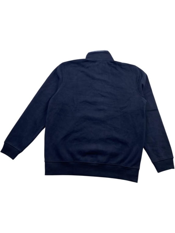 CREW CLOTHING COMPANY Φούτερ με Φερμουάρ 1/4 Minimal Λογότυπο Navy Μπλε Ανδρικό XL