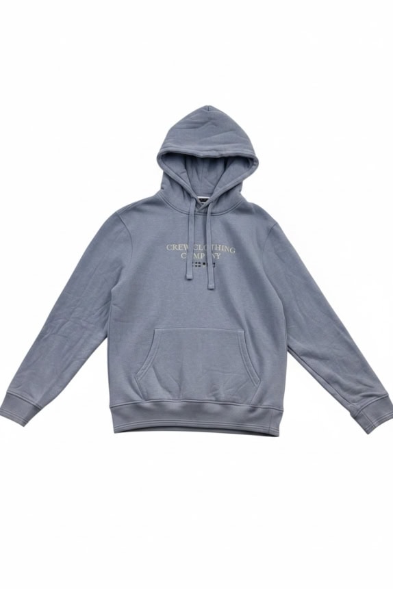 Crew Clothing Company Hoodie Γκρι Κεντημένο Logo Unisex L