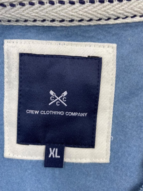 CREW CLOTHING COMPANY ΜΠΛΟΥΖΑ ΜΕ ΦΕΡΜΟΥΑΡ 1/4 ΜΠΛΕ ΑΝΔΡΙΚΗ XL