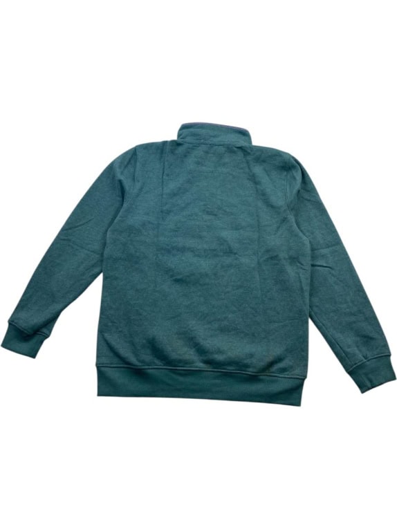 CREW CLOTHING COMPANY FELPA CON ZIP 1/4 VERDE PETROLIO DA UOMO XL