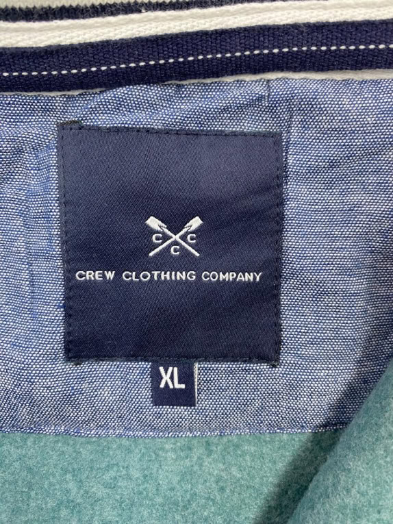 CREW CLOTHING COMPANY FELPA CON ZIP 1/4 VERDE PETROLIO DA UOMO XL