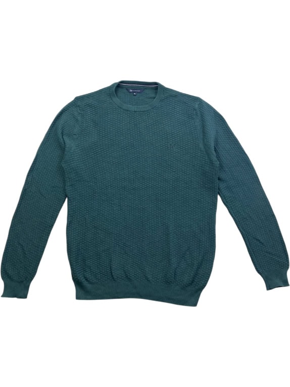 Crew Clothing Company Maglia lavorata a maglia verde da uomo XXL