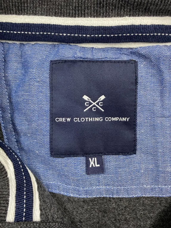 CREW CLOTHING COMPANY RUGBY CLUB ΜΠΛΟΥΖΑ ΜΕ ΚΟΥΜΠΙΑ LOGO PATCH ΑΝΘΡΑΚΙ ΑΝΔΡΙΚΟ XL
