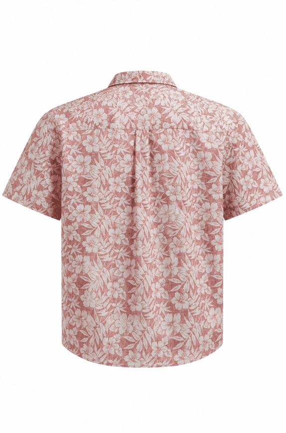 CROFT AND BARROW HAWAIIAN PRINT SHIRT PINK MENS PRE OWNED XL